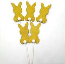 Load image into Gallery viewer, 5pcs Cute Happy Easter Rabbit Cake Toppers Cake Decorating Supplies For Easter Birthday